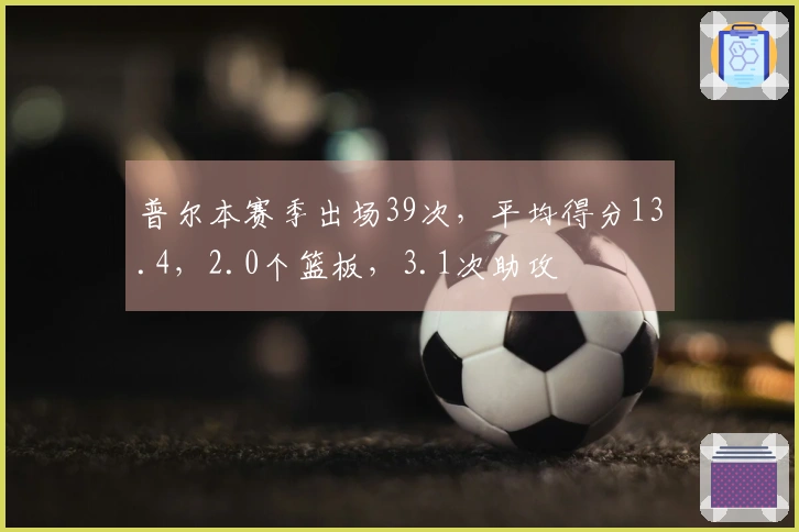 普尔本赛季出场39次，平均得分13.4，2.0个篮板，3.1次助攻
